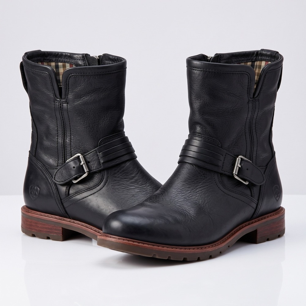 ARIAT Women's 7.5 Wexford Waterproof Lug-Sole Leather Moto Ankle Boots $185